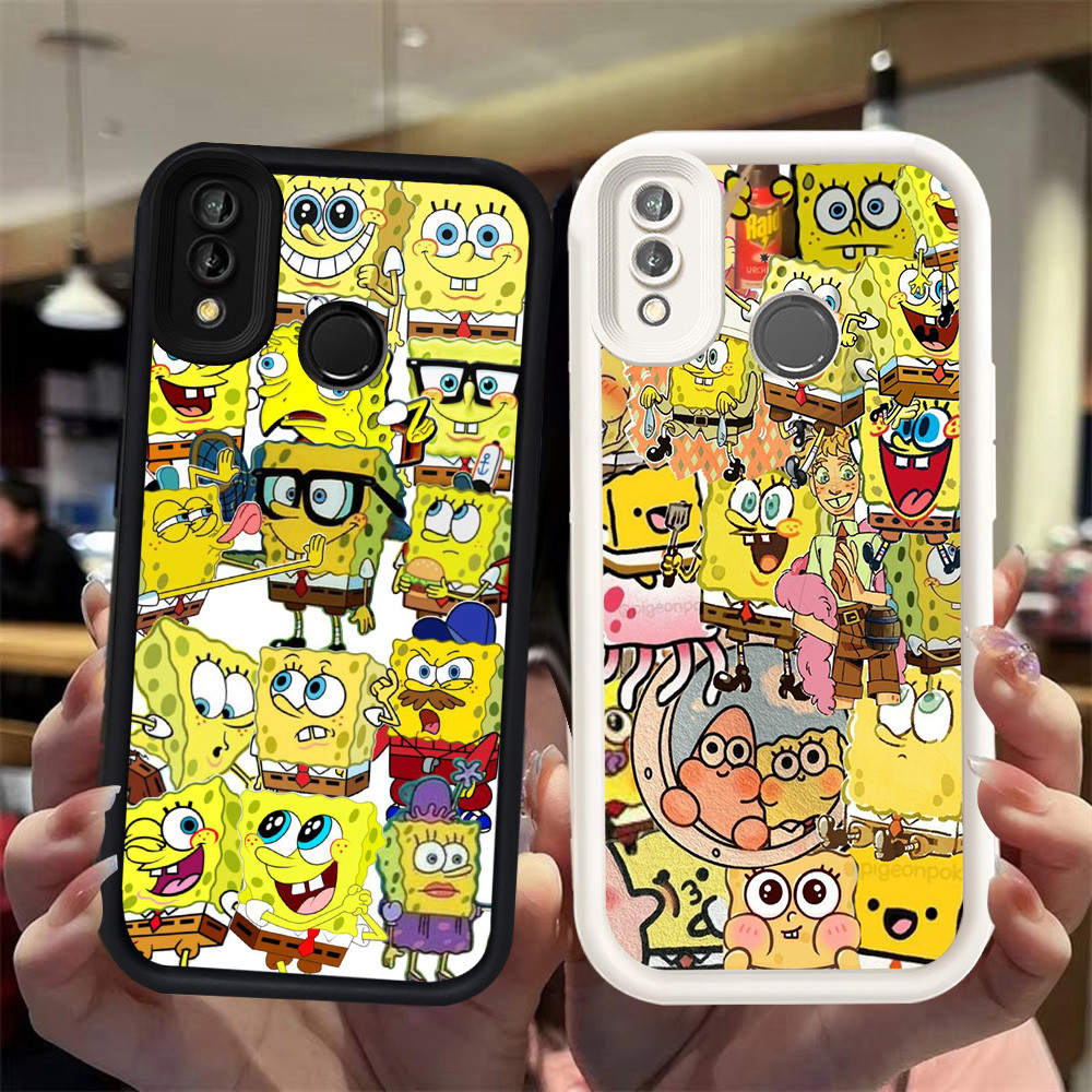 N100 spongebob Silikon hitam putih Casing untuk VIVO Y93 V9 Y91 Y95 Y91C Case