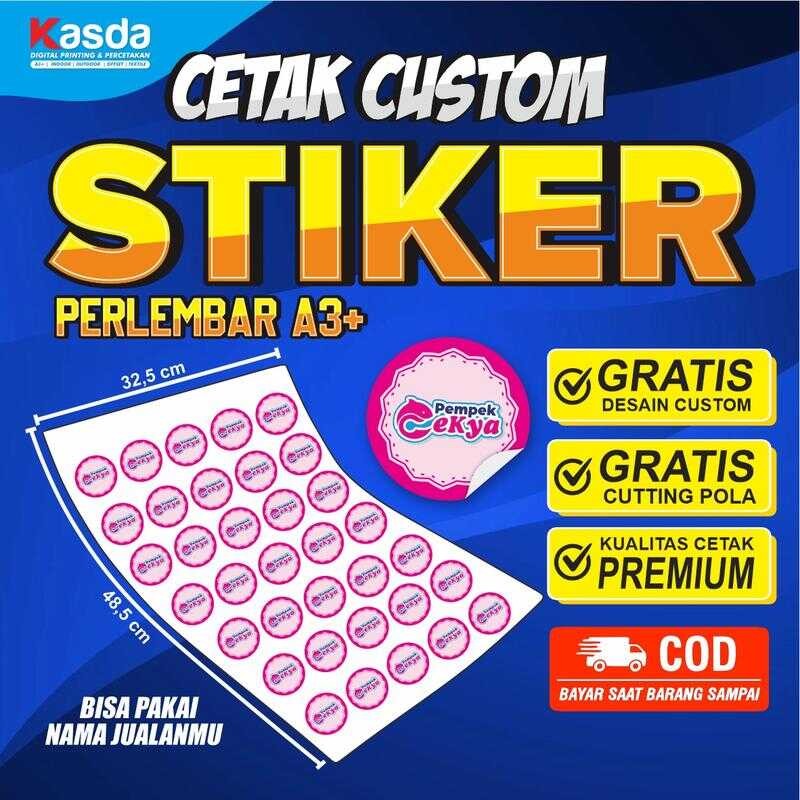 

Stiker Label Kemasan Bahan Transparan, Vinyl Glossy, Chromo