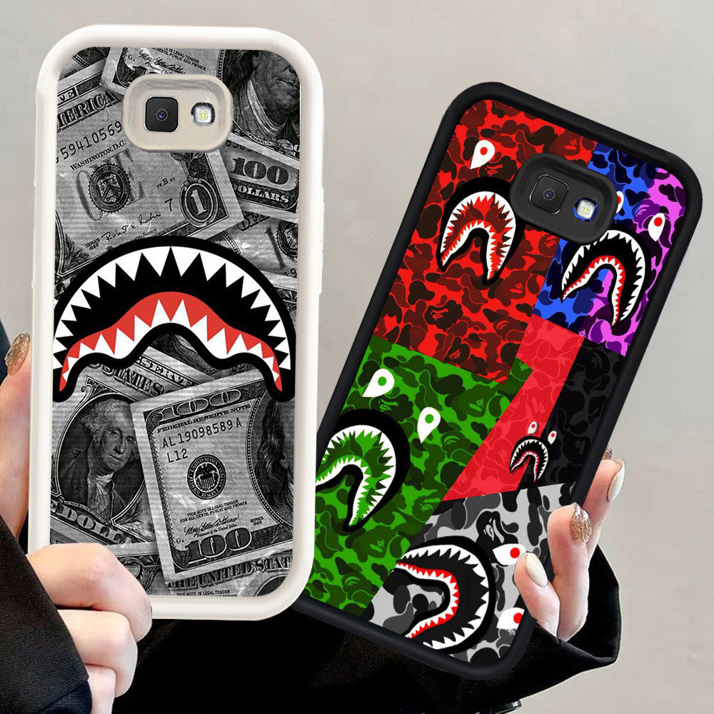 N86 Bape Silikon hitam putih Casing untuk Samsung J7 J2 J4 J6 Prime Plus Pro Case