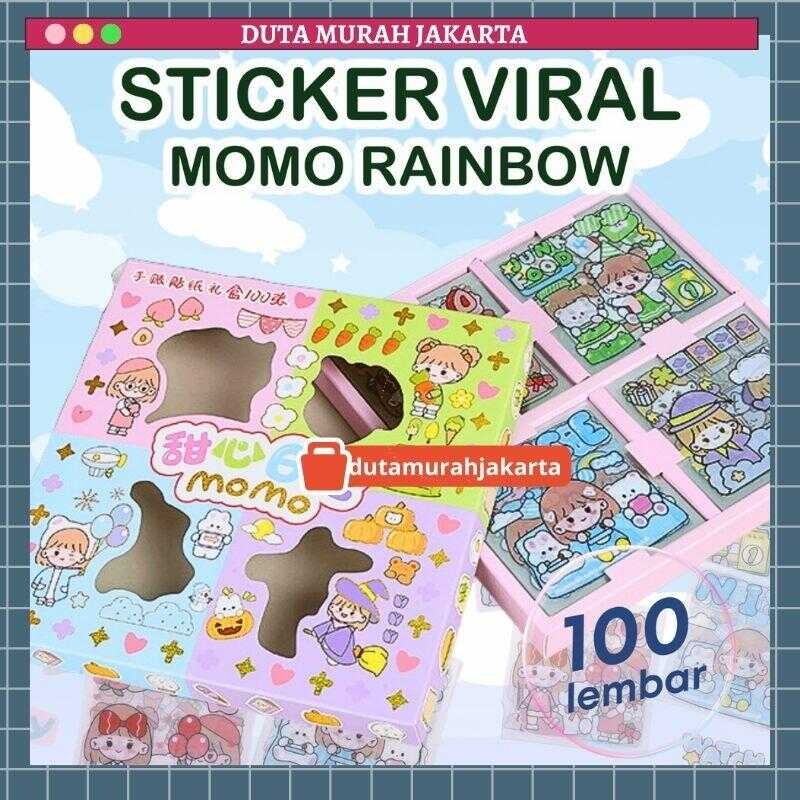 

100 Lembar Stiker Mix Warna Motif Kartun Korea Lucu Anti Air Dekorasi
