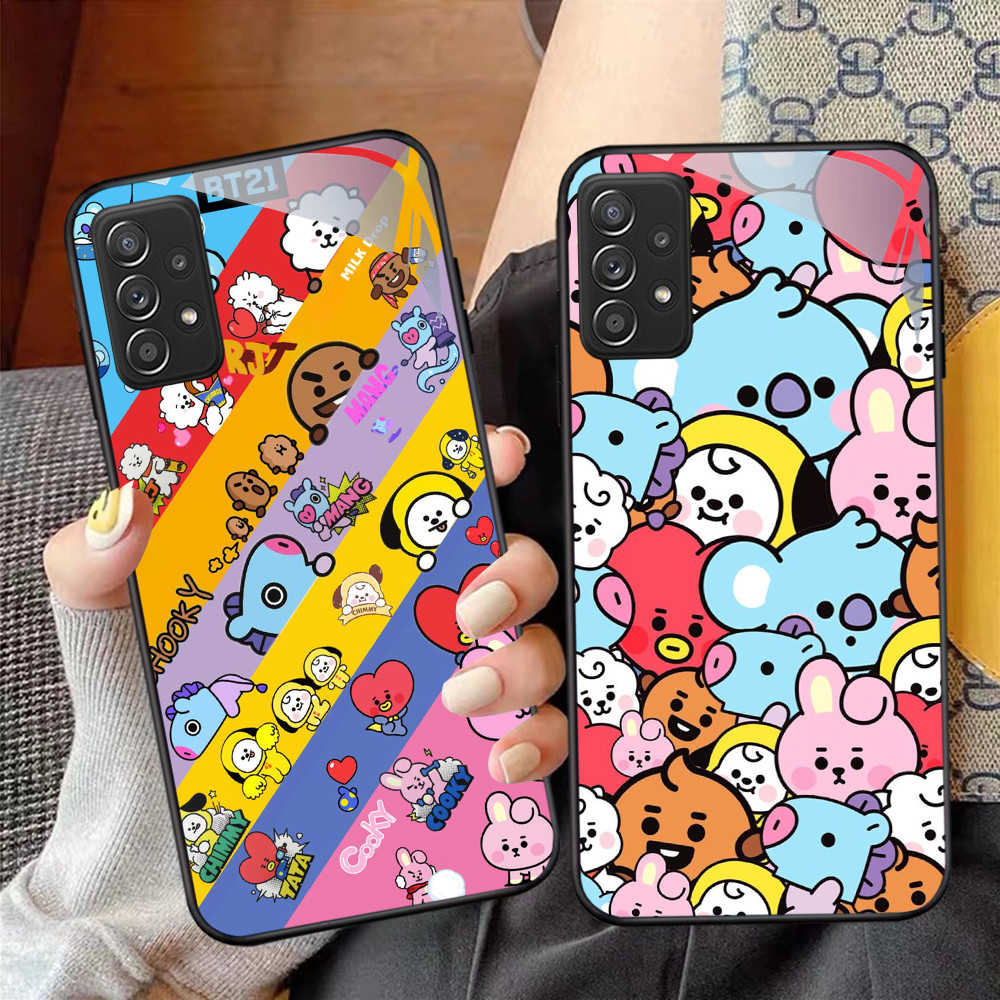 NC-14 BTS Kaca Glass Case Untuk Samsung A52 A13 A33 A32 A72 A23 A53 A73 A52S