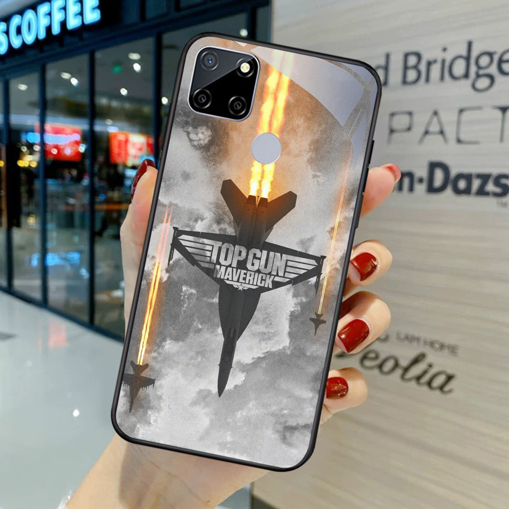 NA-96 TOP GUN HD Softcase Kaca Glossy untuk Realme C12 C25Y C25 C25S C21Y C15 C21 Narzo 30A 20 OPPO 