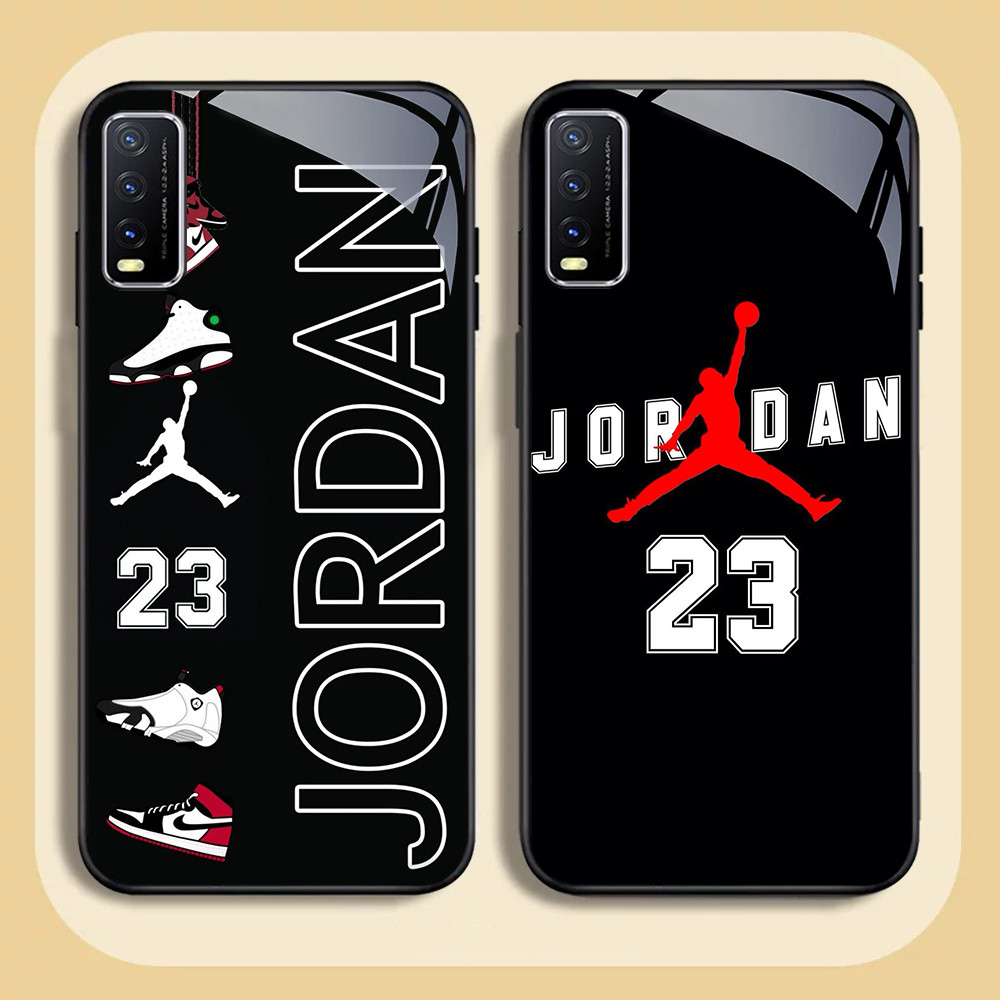 NC-56 Michael Jordan Kaca Glass Case Untuk VIVO Y20 Y20s Y20i V15 Y50 S1 Y30 Pro