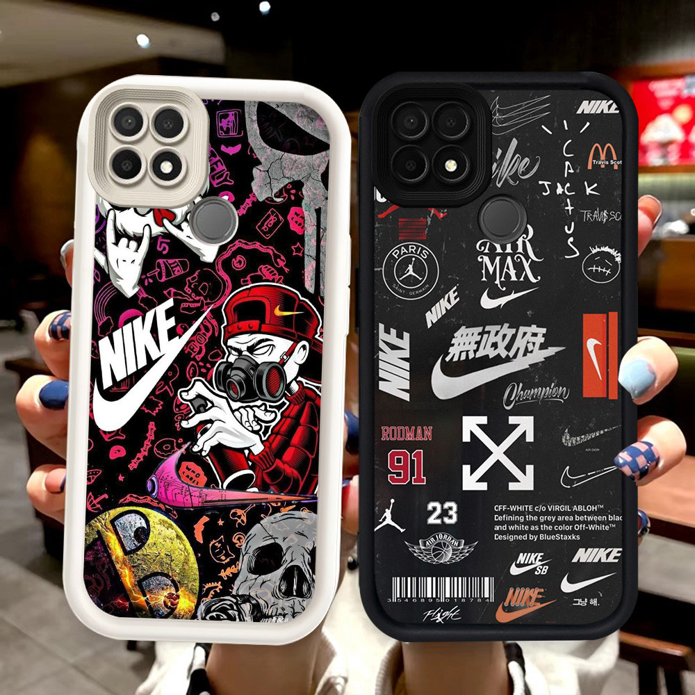 N106 Hp Silikon hitam putih Casing untuk Realme C21Y C21 C25Y Narzo 20 30A Case