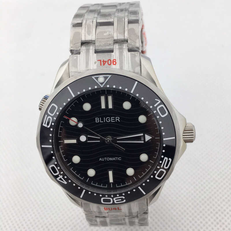 41mm BLIGER otomatis Men's Watch Bersih Oyster Bracelet NH35A MIYOTA MingZhu PT5000 Movement Sa