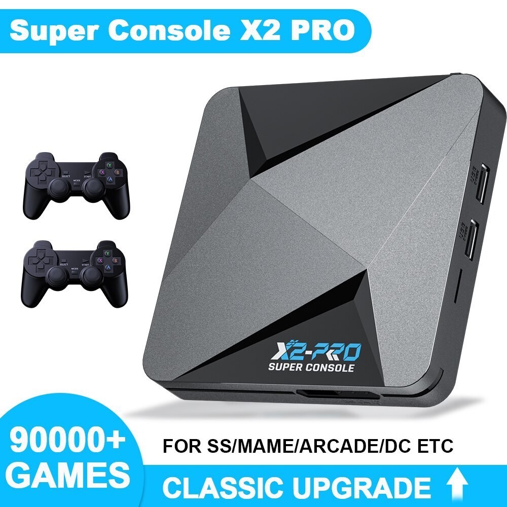 KINHANK Retro Super Console X2 Pro 90000 Video Games for PS1/DC/MAME/SS dengan Gamepad Kid Gift Game