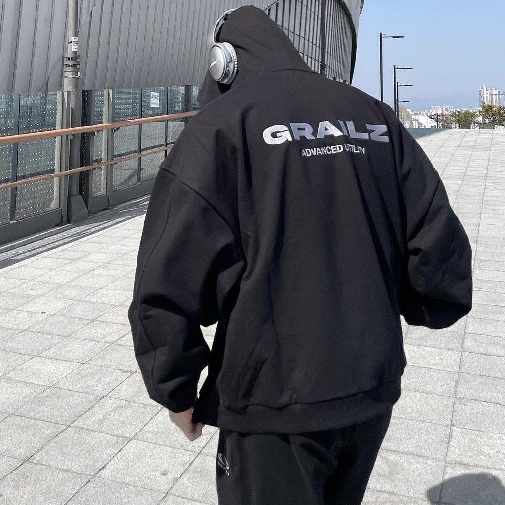GRAILZ FK American high street loose embroidered hoodie casual pure cotton trendy brand gaya Vibe sw