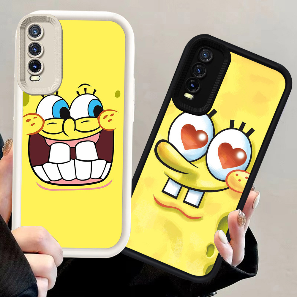 N98 Spongebob Silikon hitam putih Casing untuk VIVO Y11s Y20 Y20i Y20s S1 Pro Y12s Case