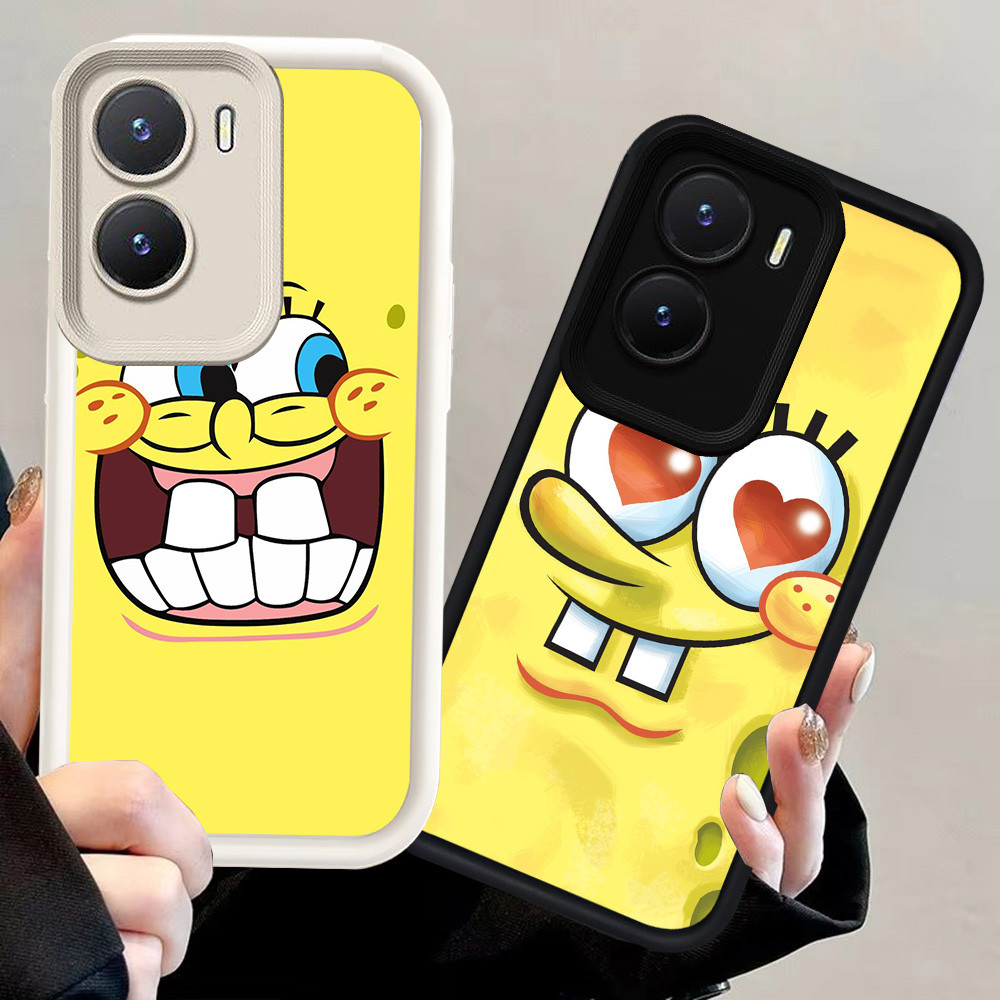 N98 Spongebob Silikon hitam putih Casing untuk VIVO Y02S Y01 Y01a Y22 Y56 Y16 Y15a Y15S Y22s Case