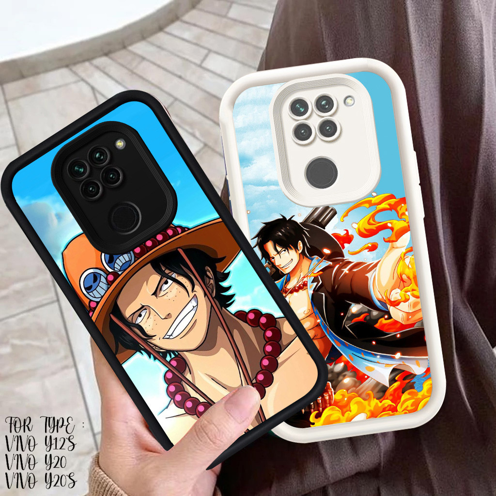 T-40 One Piece Ace Hitam Putih silikon lembut Casing untuk Xiaomi Redmi Note 9 9S 8 Pro Max