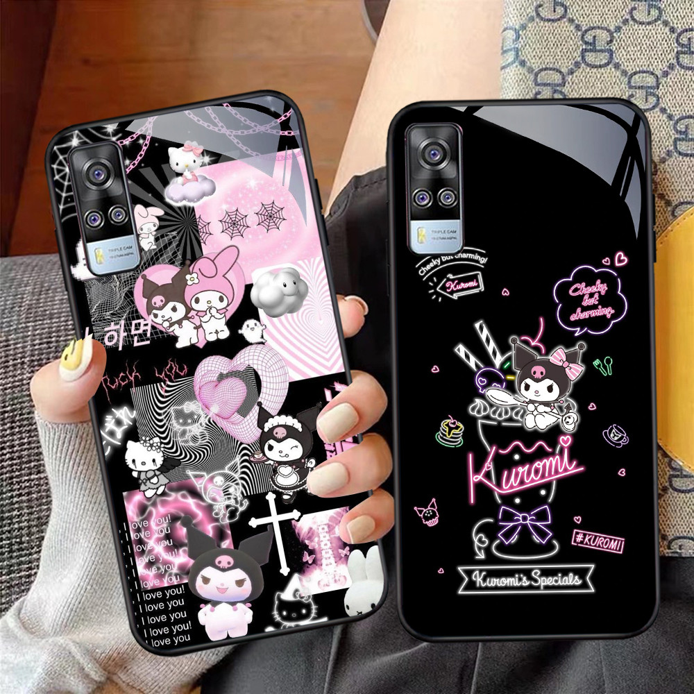 NC-45 Kuromi Kaca Glass Case Untuk VIVO Y51 V21E Y31 Y52 V21S V21 V20 Y53S