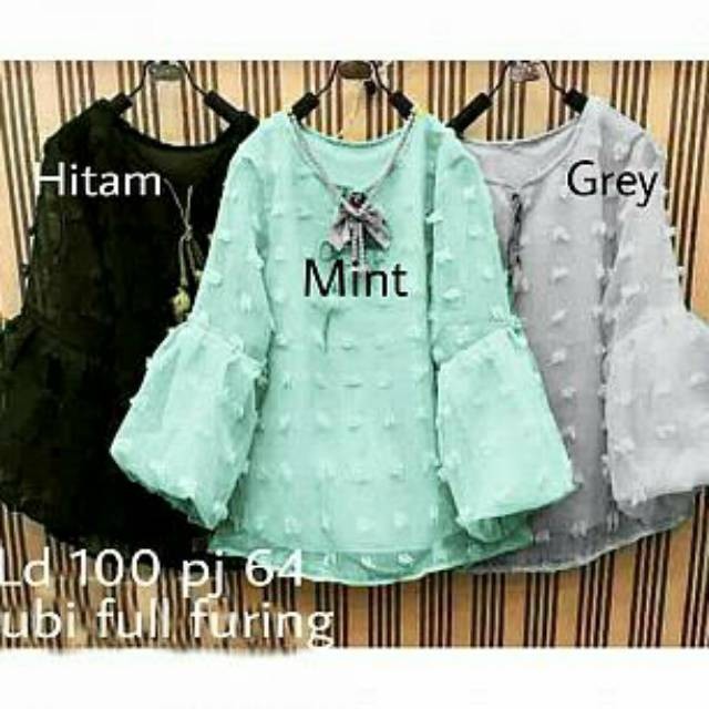 dandelia / BLOUSE BLOWY RUBIAH (gm) / blouse wanita / blouse rubiah linen / atasan wanita / fashion