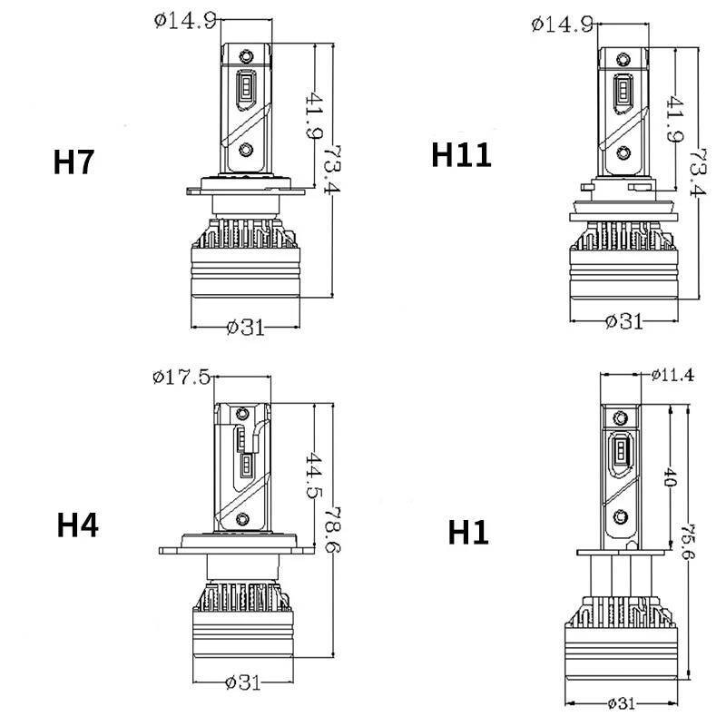 Lampu Depan LED F3 90W H4 h4 h13 Bohlam Lampu Kabut H7 H11 H8 9005 9006 H1 880 Kit Lampu Depan Mobil