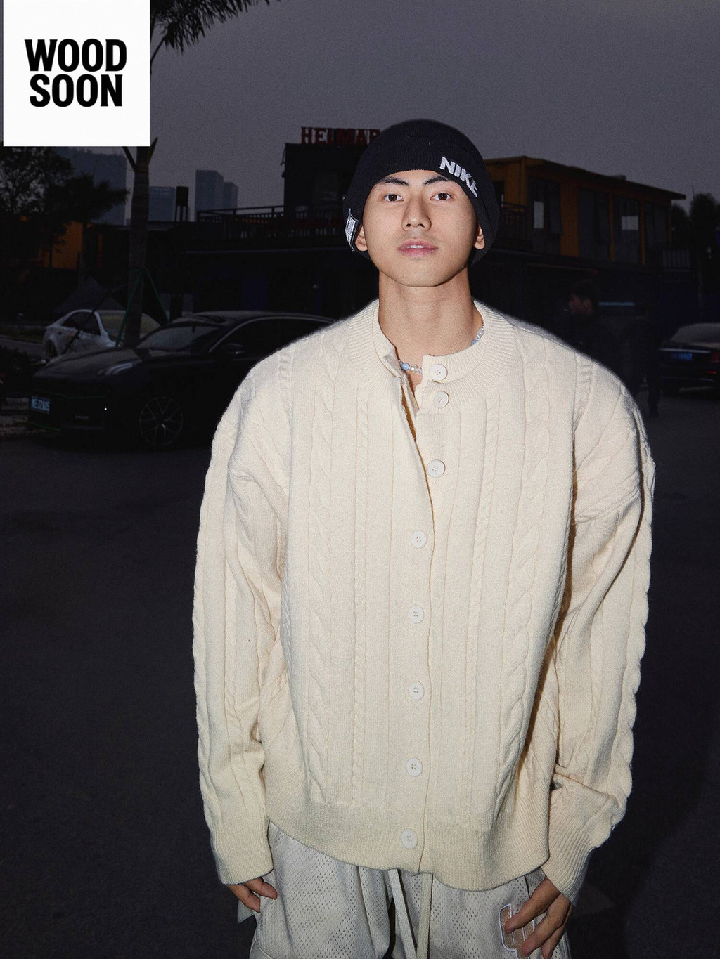 【】 Tebal Dua Potong Palsu Gaya Uang Lama Amerika untuk Gugur dan Musim Dingin Sweater Rajut Ibu Masa