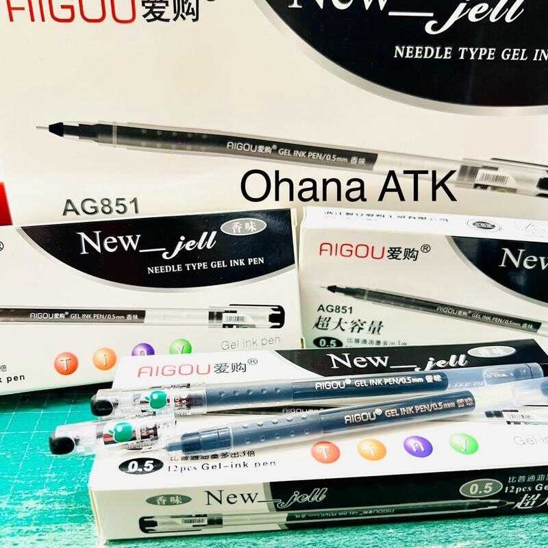 

[1 PACK] PROMO PULPEN GEL AIGOU / OHAYOU ZUIXUA NEW JELL ISI 12pcs-PULPE