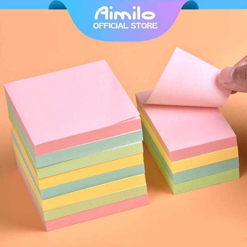 

[READY] Aimilo Sticky Notes 4 Warna 7.6×7.6CM Stick Kertas Memo Tempel Perlengkapan Kantor