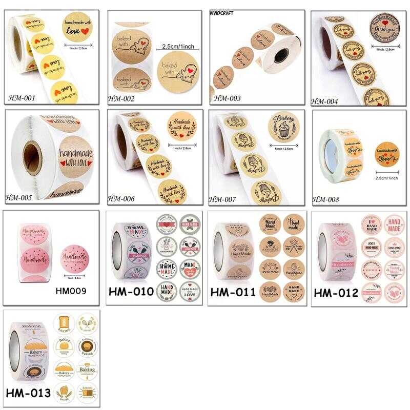 

METH 500 PCS HANDMADE COOKIES STICKER LABEL KEMASAN KUE PAPER TAG HAND GIFT