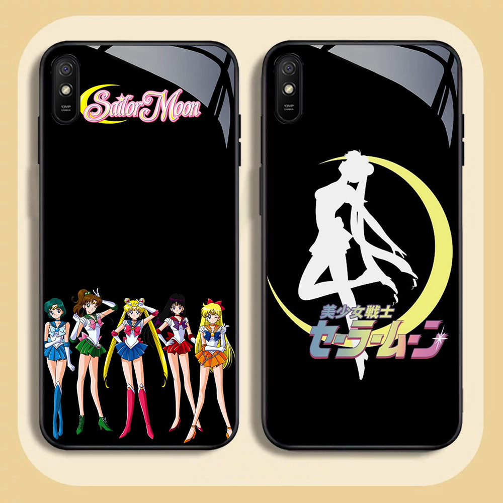 NC-78 Sailor Moon Kaca Glass Case Untuk Xiaomi Redmi 9A 9i 7 Note 7 Pro