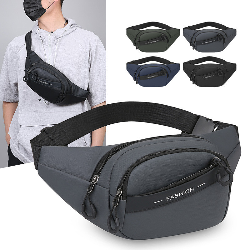 Tas Dada Pria / Wanita Pinggang Olahraga Multi-Lapisan Uang Bisnis Kapasitas Besar Dada Pria Outdoor