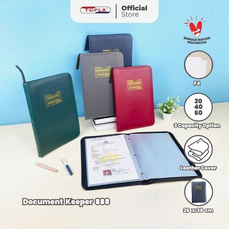 

Topla Keeper isi 20,40,60 File Dokumen Resleting Folio Map Ijazah secure folder Biru Hijau Hitam Merah Plastik