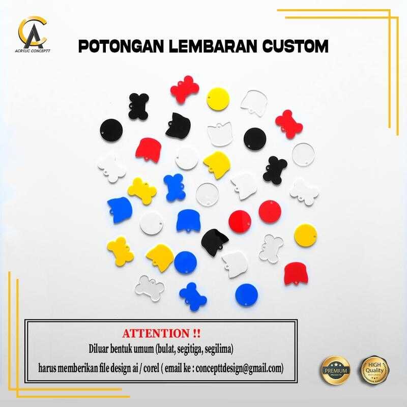 

AKRILIK 3MM / ACRYLIC LEMBARAN POTONGAN CUSTOM LASER CUTTING