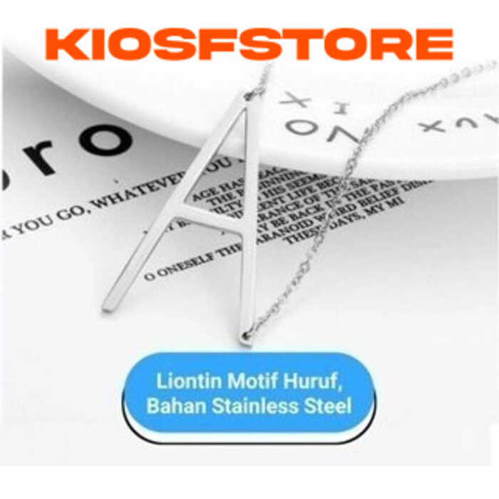 KFS  - KALUNG RANTAI Q-Z LIONTIN MOTIF HURUF BAHAN STAINLESS STEEL B18