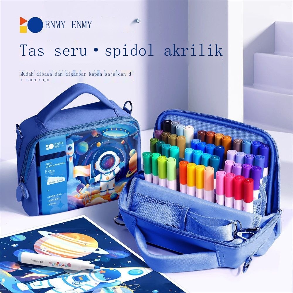 

Y Pena Spidol Akrilik Enmi untuk Siswa Pena Cat Air Seni Anak-anak Dapat Ditumpuk Warna Buram Khusu