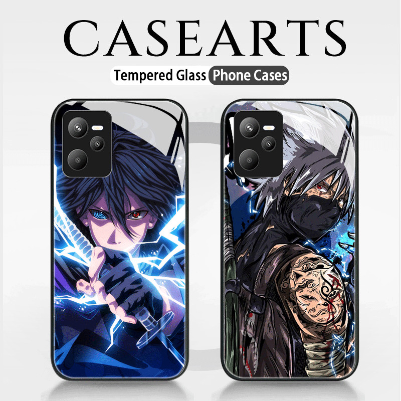 Untuk Anime NARUTO Pain Itachi Sasuke Glass Casing Hp Realme 11 9 C63 C35 C25 4G 5G 7i 7 Pro Plus 6 