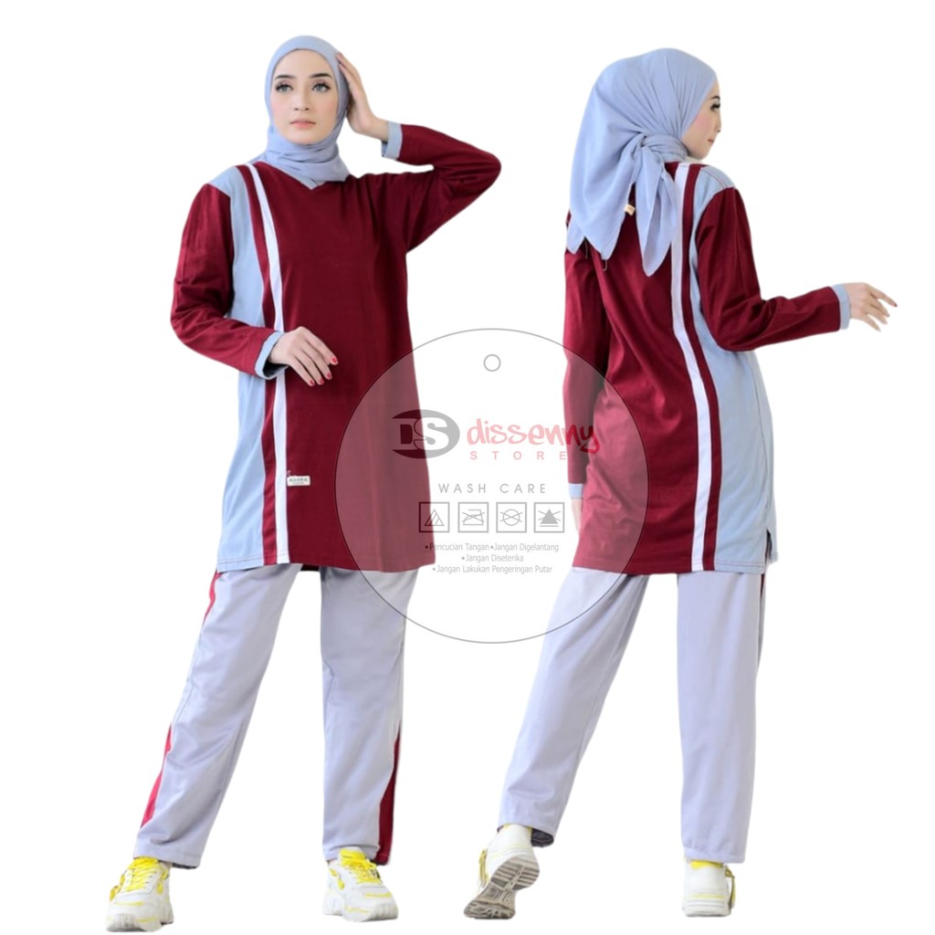 New Seragam senam tunik wanita muslimah/setelan senam wanita harga promo/setelan senam zumba terlar