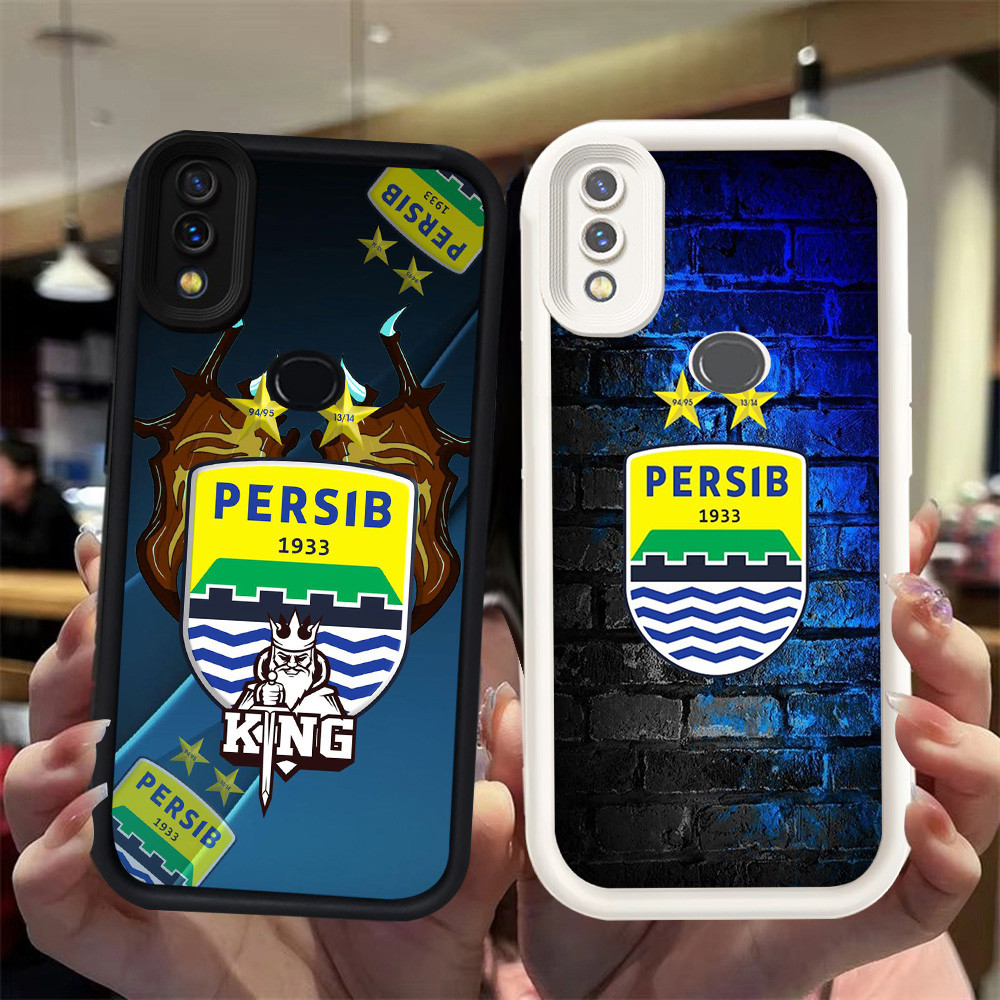 N128 Persib Silikon hitam putih Casing untuk Samsung M11 A10S A10 A20 A30 A7 2018 Case