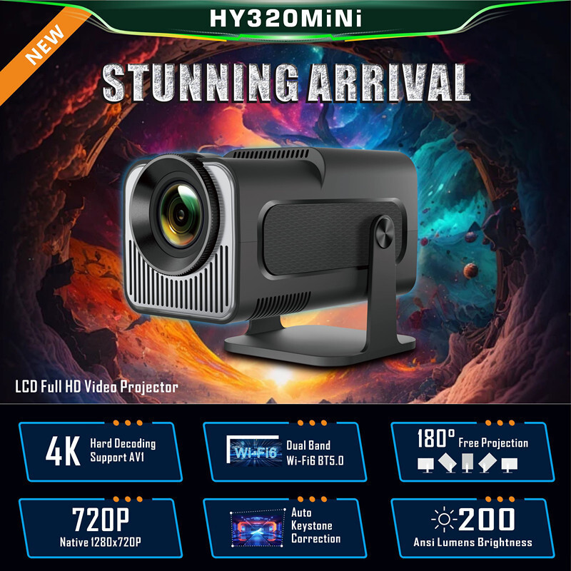 HY320MINI Projektor Bluetooth Home Portable Mini Projector HD 72OP