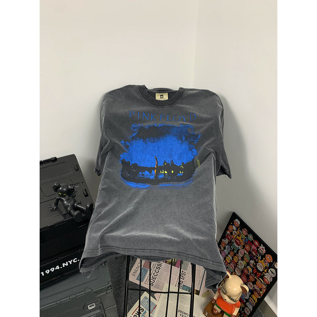 yd Pink Floyd Band Kanye Same Vintage High Street Trendy Brand Short Sleeve T-shirt