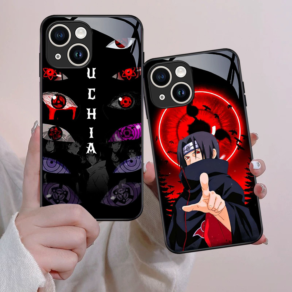 NA-100 Uchiha Itachi HD Softcase Kaca Glossy untuk iPhone 11 13 12 Mini Pro Max