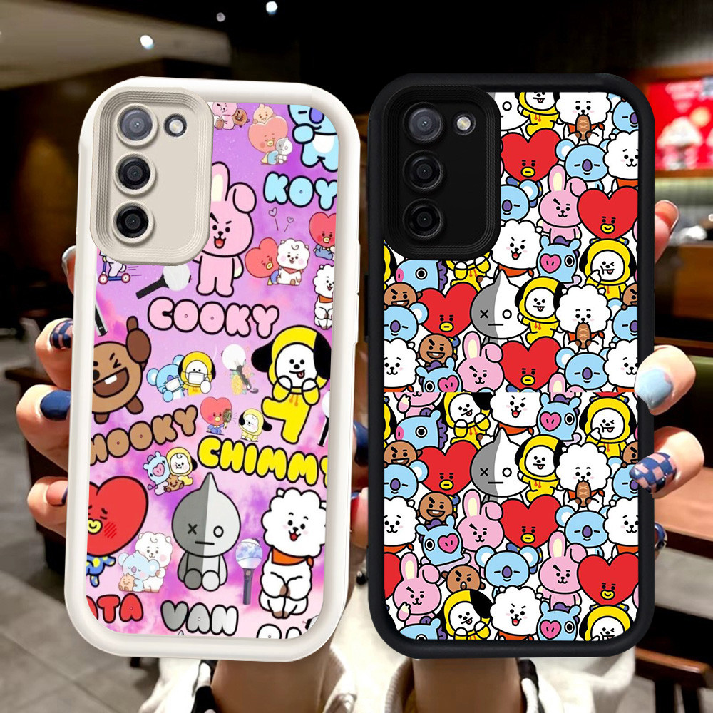 N2 BT21 Silikon hitam putih Casing untuk Samsung A31 S21 S20 FE A71 A51 Case