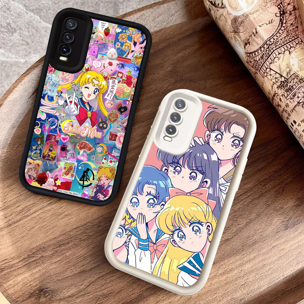 Hitam dan Putih silikon lembut Casing untuk Samsung A50 A30 A50s A30s Z-25 Sailor Moon