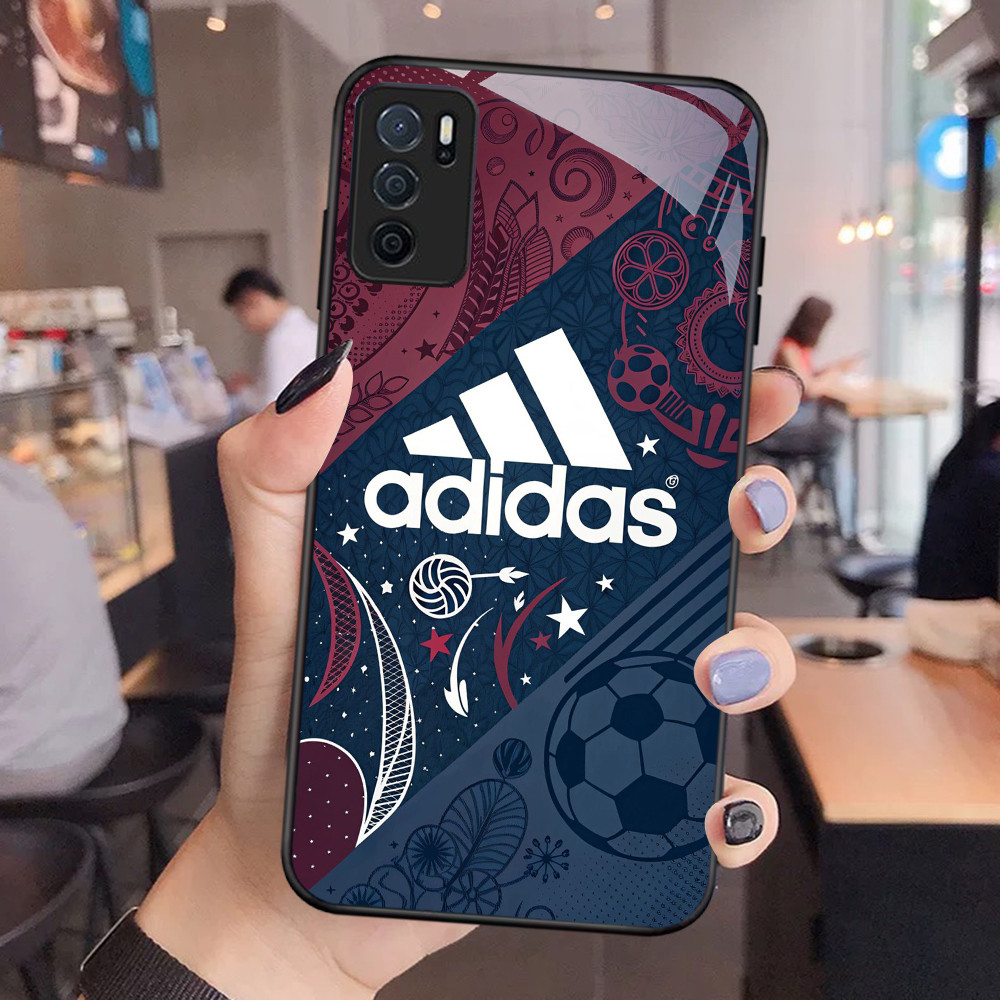 NC-1 A-adidas Kaca Glass Case Untuk OPPO A16 A16S A54S A95 A74 F19 F19S Reno 6 Lite