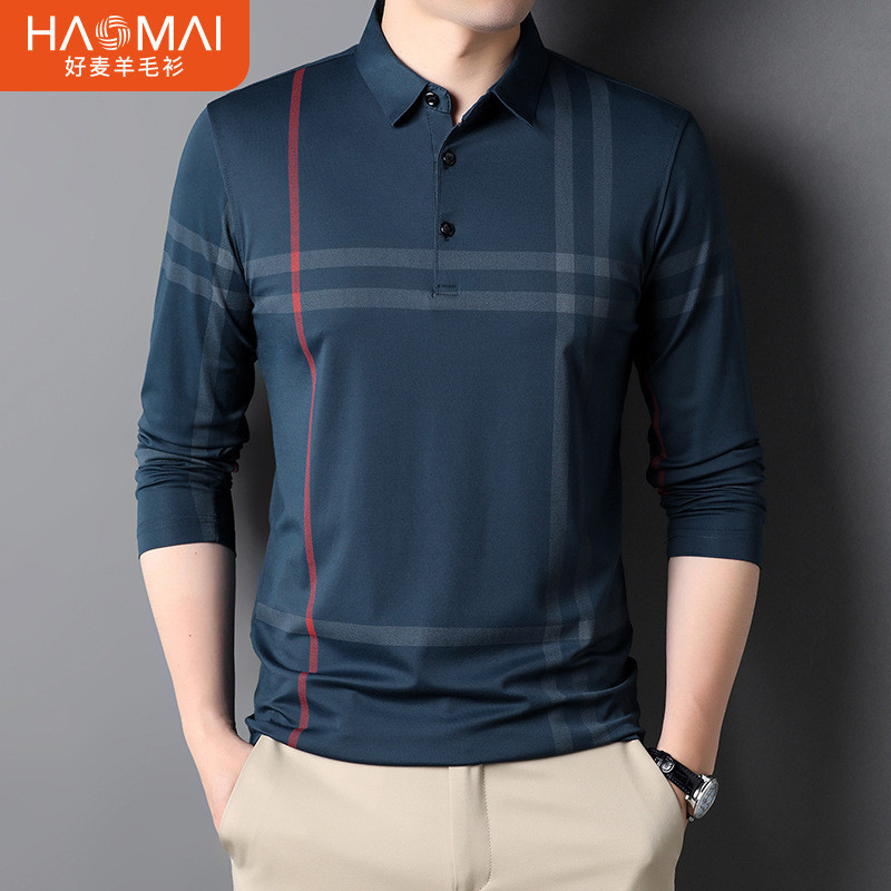 Kaos Polo Berkerah Pria Premium Original  T-shirt pria musim semi, baju polo lengan biasa, lapel top