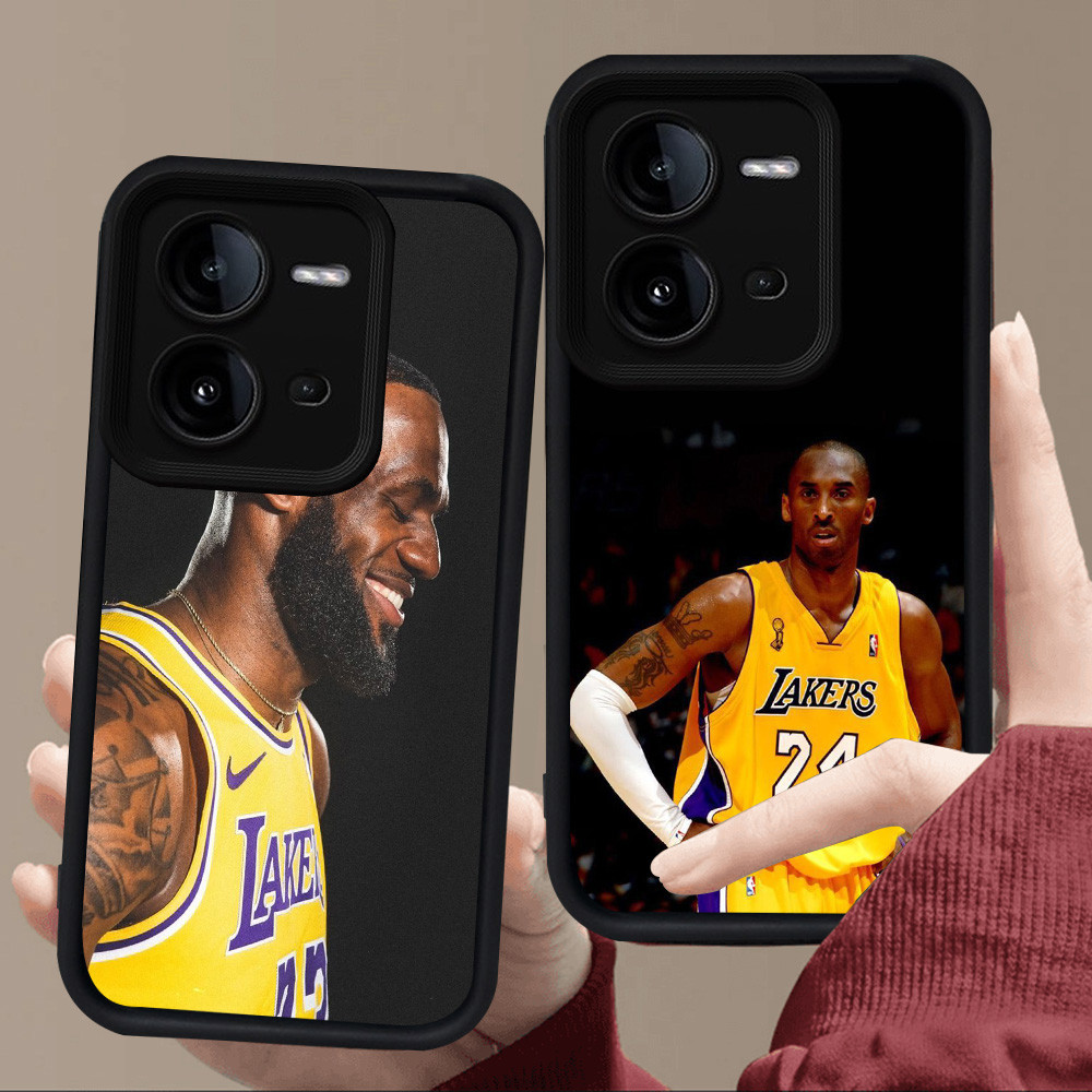 E68 N-B-A Lakers Casing untuk Silikon Hitam VIVO Y51 V50 Y53s V23 Y51A V25E V25 Y75 Y33 Y51S V23E Y3