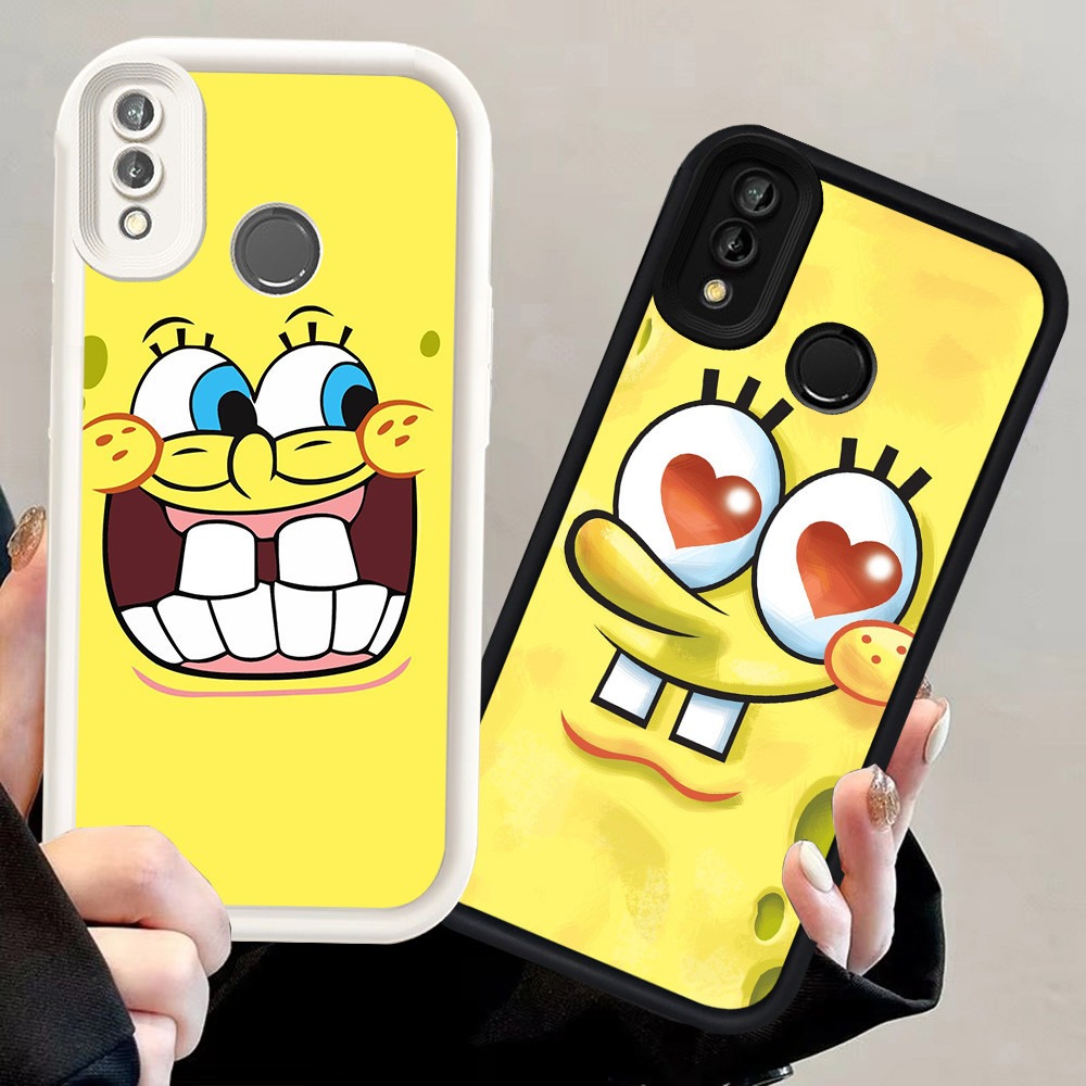 N98 Spongebob Silikon hitam putih Casing untuk VIVO Y93 V9 Y91 Y95 Y91C Case