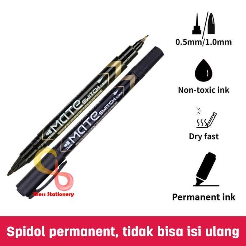 

Deli Spidol Permanen 0.5mm & 1.0mm Permanent Marker 2 ukuran - Hitam