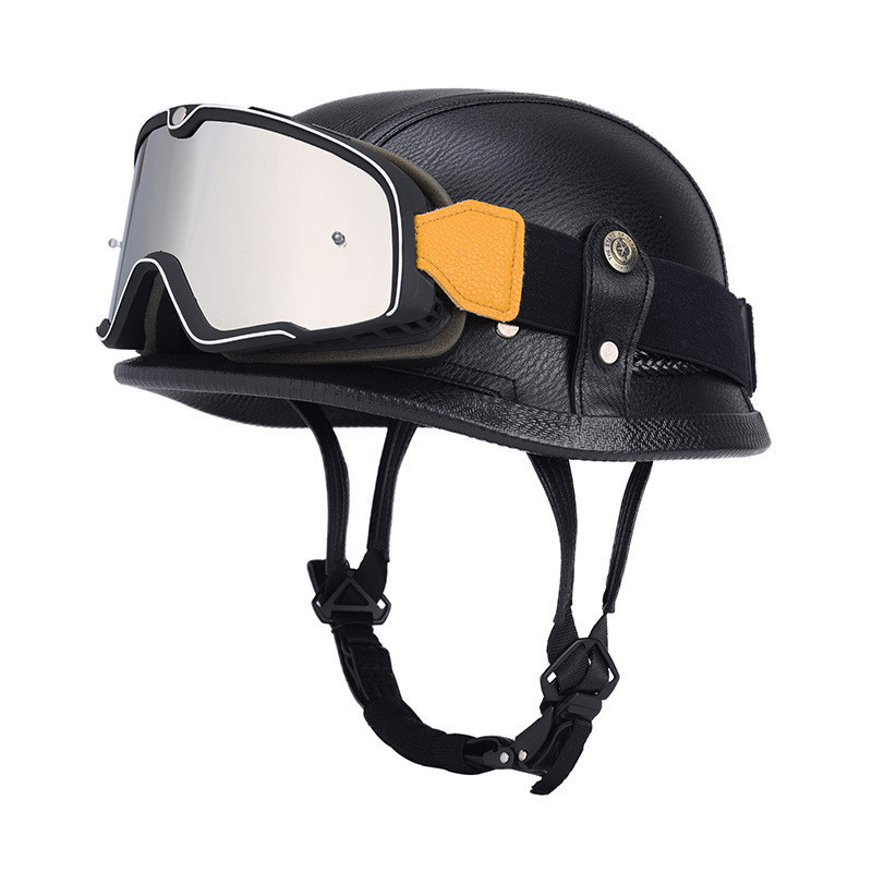 Helm  dewasa laki-laki dan perempuan sertifikat 3C, baja Jerman, mahkota motor pangeran, topi kulit 