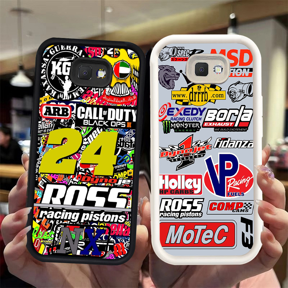 N105 logo Silikon hitam putih Casing untuk Samsung J7 J2 J4 J6 Prime Plus Pro Case