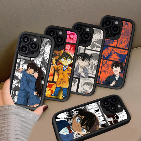 Hp Clear Plating Detective Conan Casing untuk iPhone 13 12 Mini 11 Pro Max silikon lunak Soft Case C