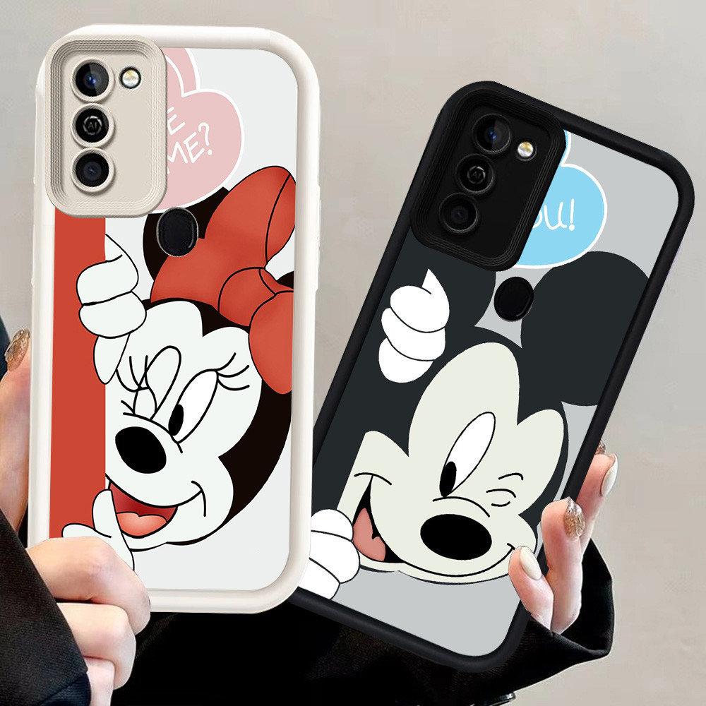 N126 Mickey Silikon hitam putih Casing untuk Samsung A02 A11 M02S A21S A03S M02 A03 Core A02S A20S C