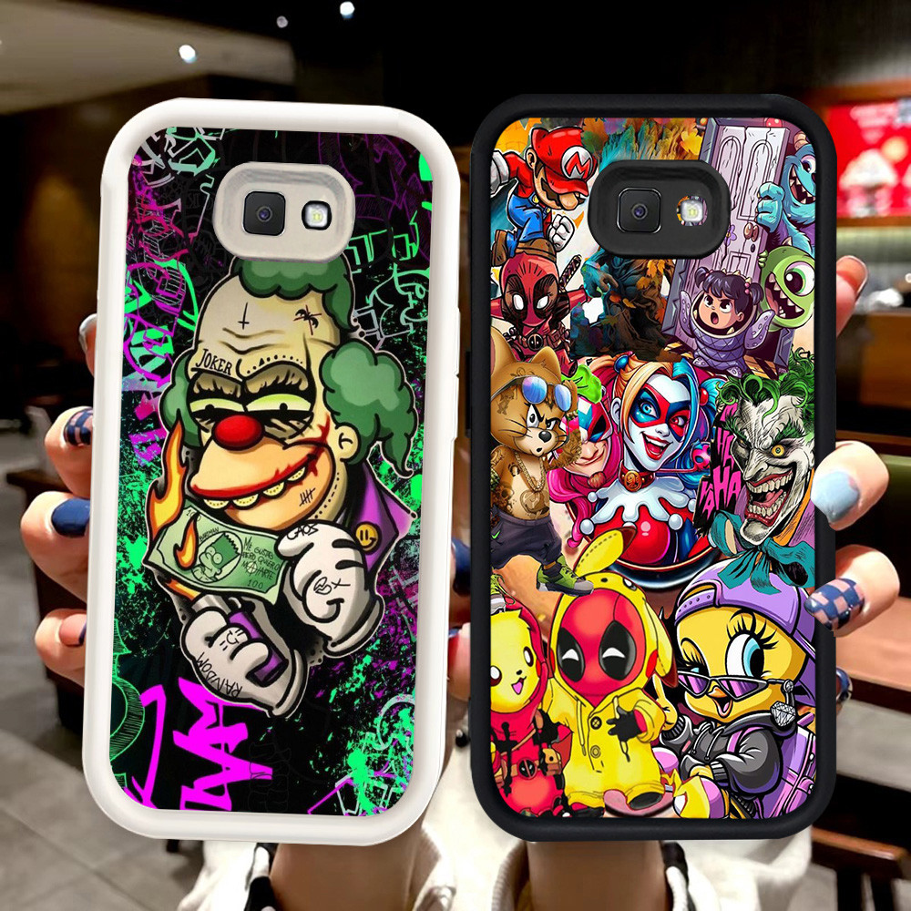 N8 Joker Silikon hitam putih Casing untuk Samsung J7 J2 J4 J6 Prime Plus Pro Case