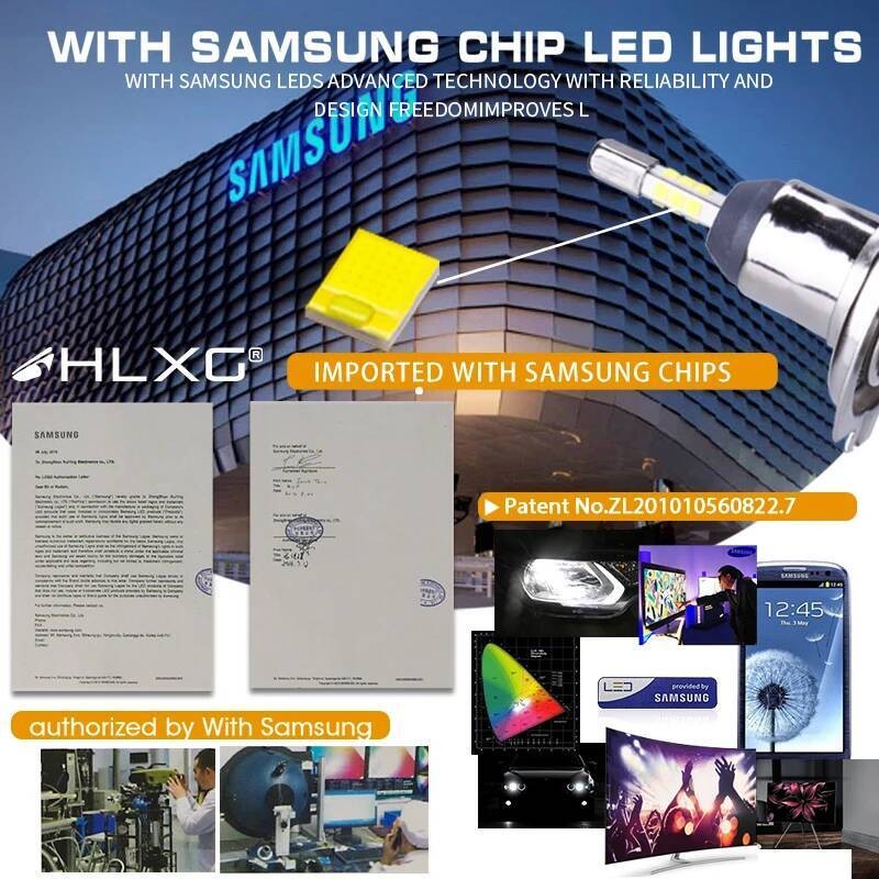 Dengan hlxg SAMSUNG CSP Chip H4 Led H7 4 Sisi 9005 HB3 LED H11 H8 H1 Bohlam Lampu Mobil 15000LM 80W 