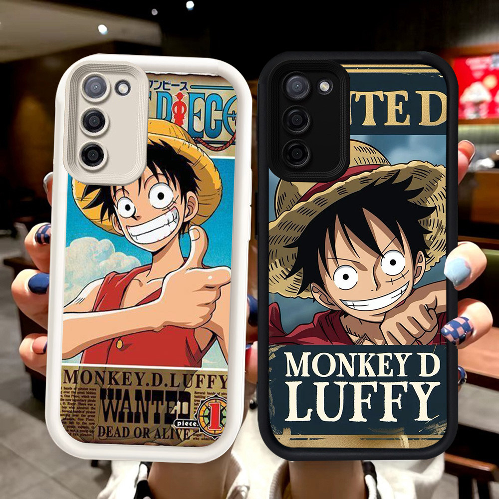 N52 Luffy Silikon hitam putih Casing untuk Samsung A31 S21 S20 FE A71 A51 Case