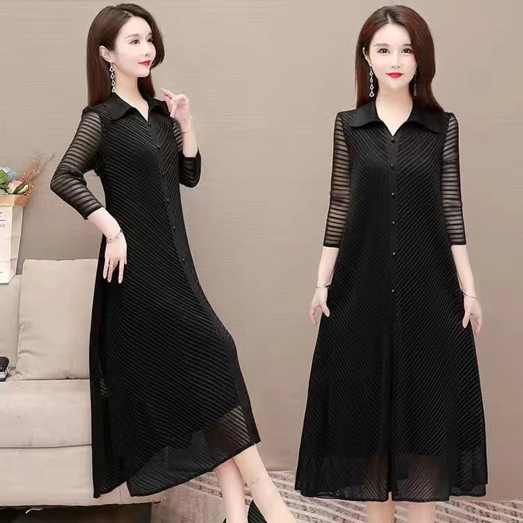 Gaun mewah elegan wanita dewasa/midi dress korea big size wanita MN
