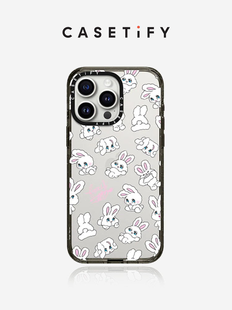 CASETiFY Little Rabbit by Foxy Illustrations cocok untuk iPhone 15/14/13/Plus/Pro/Max anti drop phon