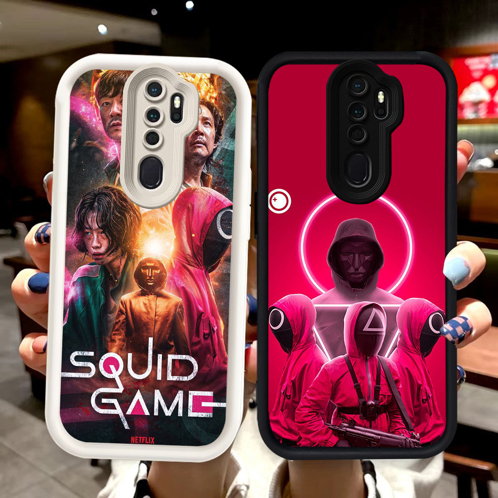 N88 Squid Game Silikon hitam putih Casing untuk OPPO Reno A5 A9 2020 F11 2Z 2F Pro Case
